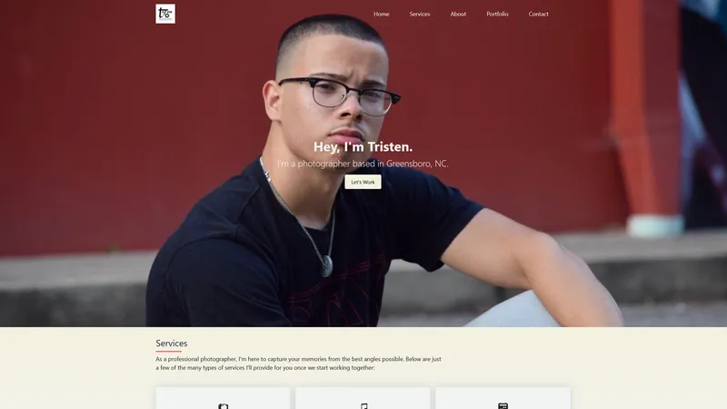 Tajvue Photography website — landing page built by Kilpatrick Web Solutions